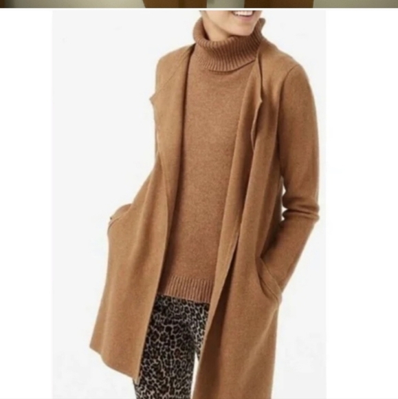 J. Crew Factory Sweaters - J. CREW FACTORY VANESSA  open cardigan brown sz large.  Long sleeves  pockets